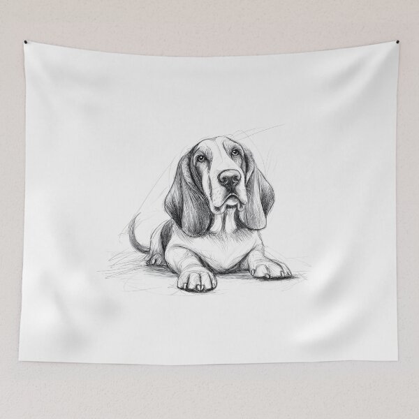 Item preview, Basset Hound Doggie Illustration designed and sold by Roxane Bay.