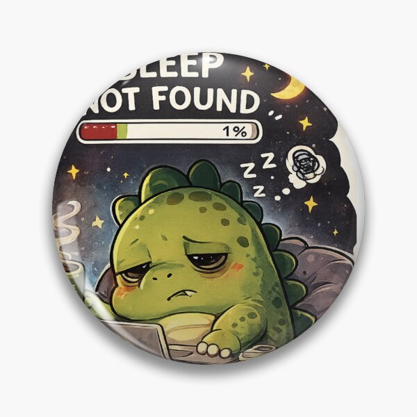 Item preview, 404 Sleep Not Found Dinosaur Sticker designed and sold by NexusPixels.