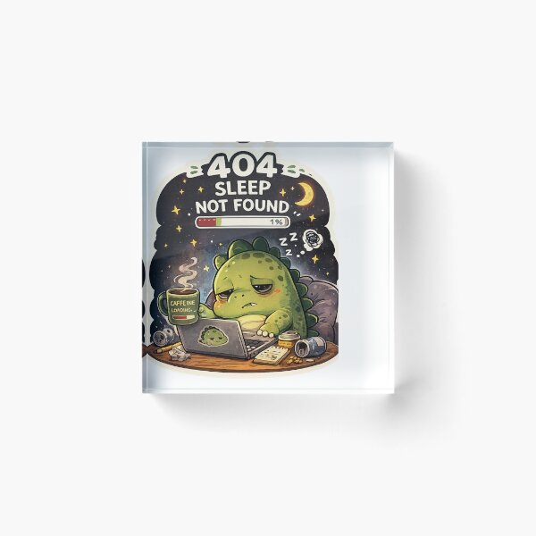 Item preview, 404 Sleep Not Found Dinosaur Sticker designed and sold by NexusPixels.