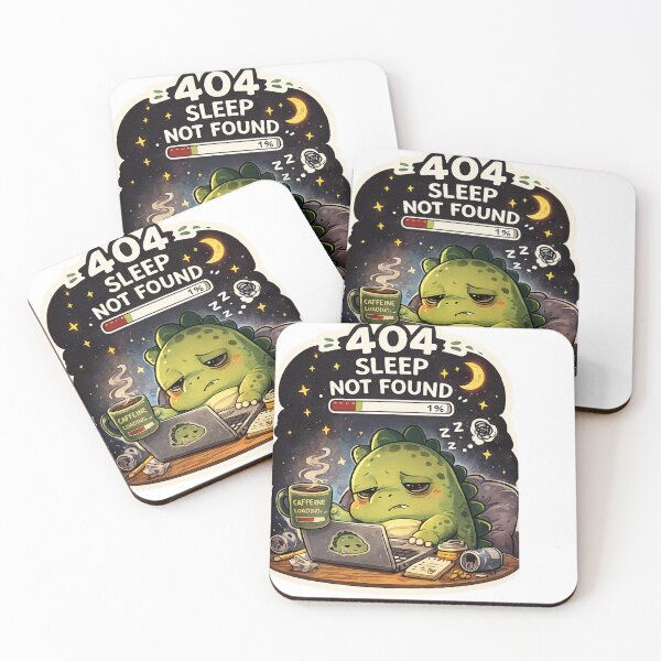 Item preview, 404 Sleep Not Found Dinosaur Sticker designed and sold by NexusPixels.