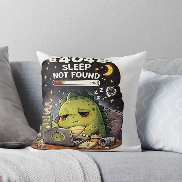 Item preview, 404 Sleep Not Found Dinosaur Sticker designed and sold by NexusPixels.