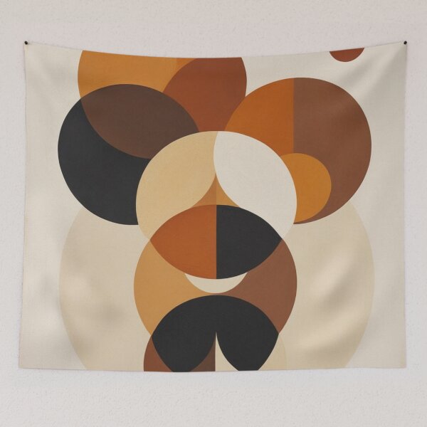Item preview, Mid Century Geometric Circles Abstract Painting designed and sold by EnmarcArt.