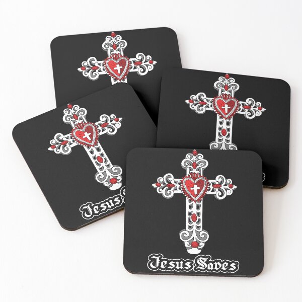 Item preview, Sacred Heart Crucifix - Jesus Saves Cross designed and sold by blacksnowcomics.