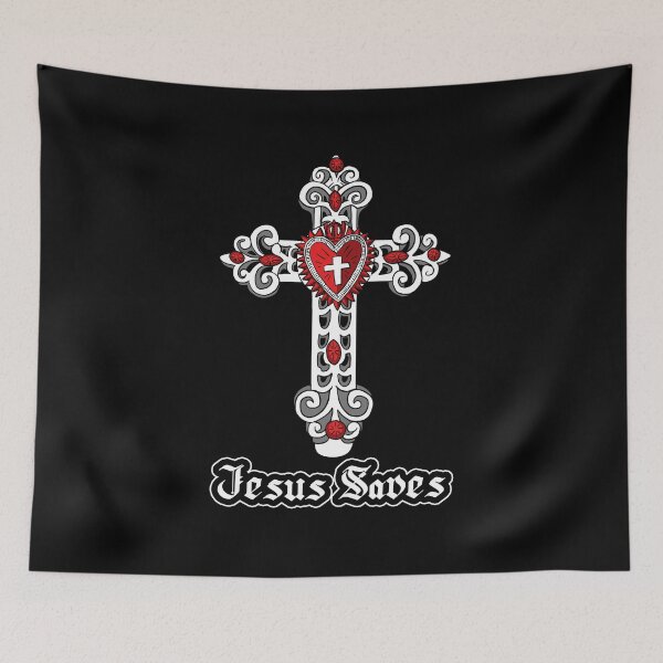Item preview, Sacred Heart Crucifix - Jesus Saves Cross designed and sold by blacksnowcomics.