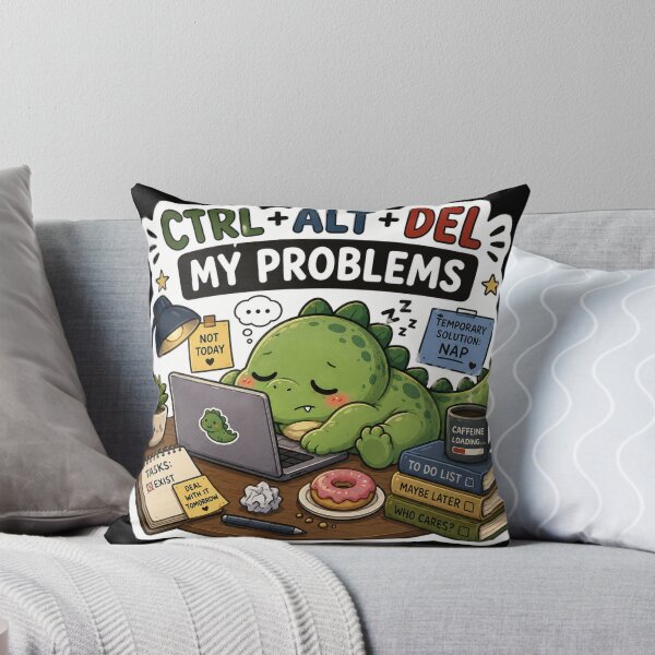 Item preview, Ctrl Alt Del My Problems Dinosaur Sticker designed and sold by NexusPixels.