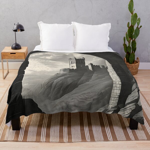 Item preview, Gothic Stone Bridge Medieval Castle Landscape Vintage Engraving designed and sold by DarkOriginArts.