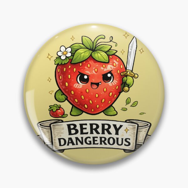 Item preview, Berry Dangerous Funny Fruit Pun - Cute Angry Strawberry Knight Meme designed and sold by MythoWorldddd.