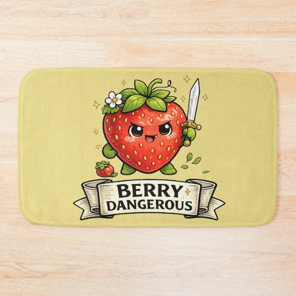Item preview, Berry Dangerous Funny Fruit Pun - Cute Angry Strawberry Knight Meme designed and sold by MythoWorldddd.