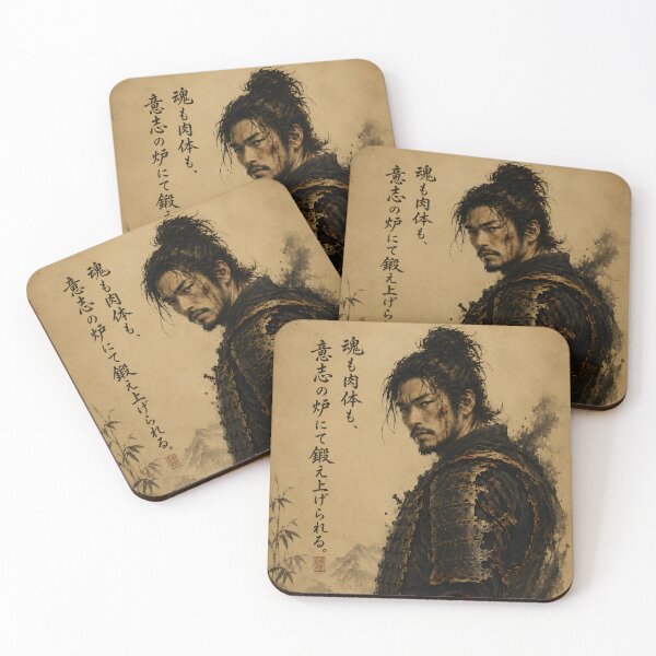 Item preview, Samurai in light armor. "Body and Soul forged in the furnace of willpower" designed and sold by Awesome Place!.