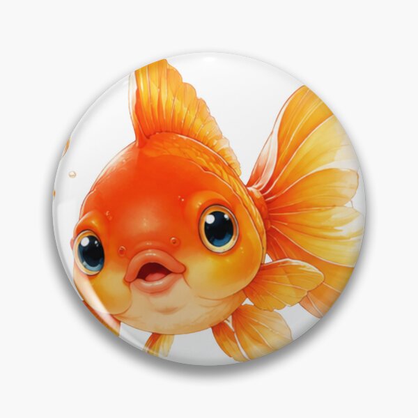 Item preview, Kawaii Cute Goldfish Sticker Design - Orange Fancy Goldfish Cartoon Art designed and sold by ygmrribi.