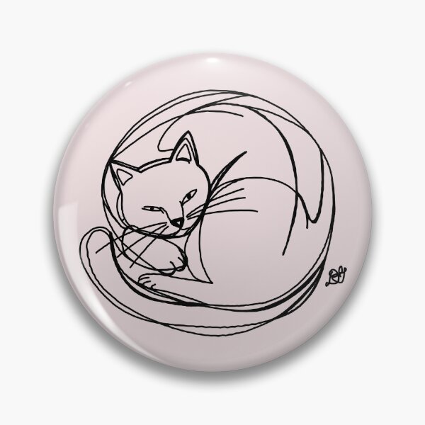 Item preview, Curled Sleeping Cat Line Art Print — Blush Edition designed and sold by Evil B Creative.