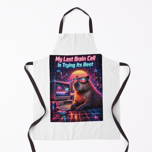 Item preview, My Last Brain Cell Capybara Neon Vaporwave designed and sold by Print Loft.