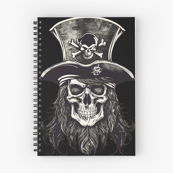 Item preview, Pirate Captain Skull Jolly Roger Top Hat Vintage Engraving designed and sold by DarkOriginArts.