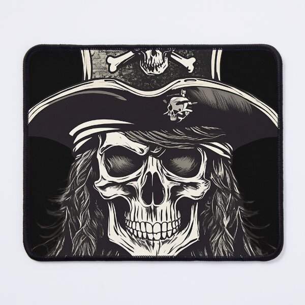 Item preview, Pirate Captain Skull Jolly Roger Top Hat Vintage Engraving designed and sold by DarkOriginArts.