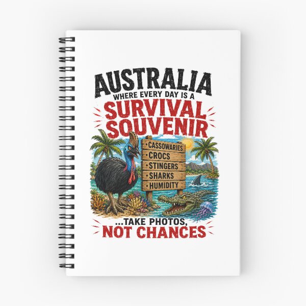 Item preview, Caution: Tourist May Wander Off – Funny Aussie Travel Gift designed and sold by Holiday-Hunter.