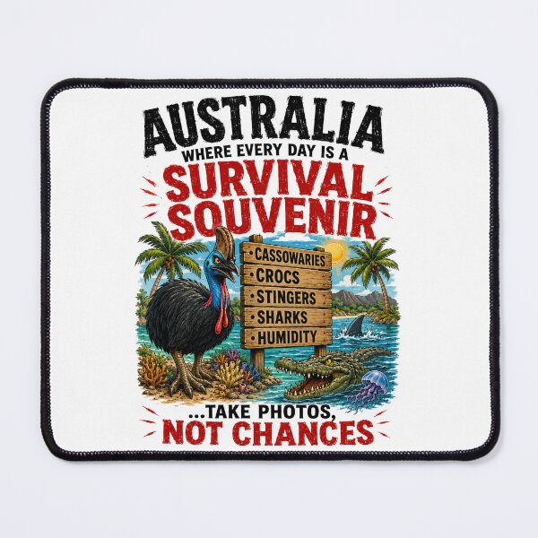 Item preview, Caution: Tourist May Wander Off – Funny Aussie Travel Gift designed and sold by Holiday-Hunter.