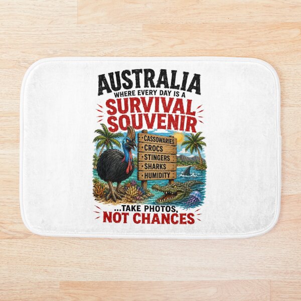 Item preview, Caution: Tourist May Wander Off – Funny Aussie Travel Gift designed and sold by Holiday-Hunter.
