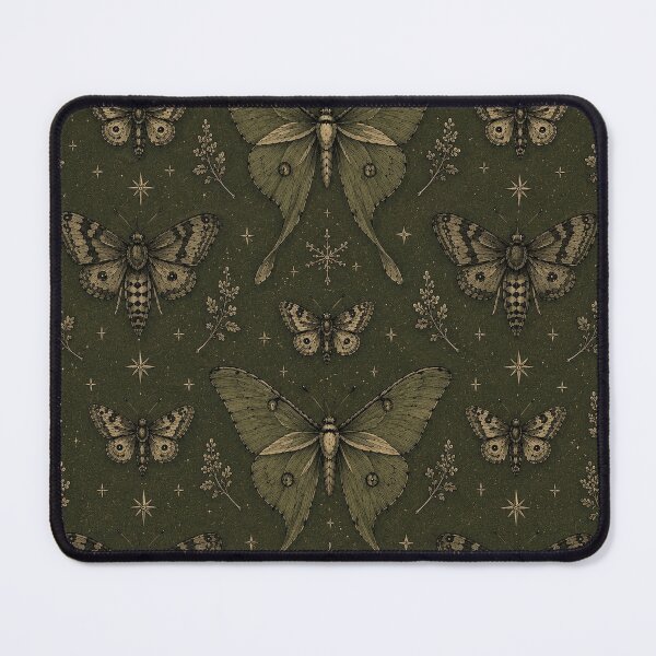 Item preview, Vintage Gothic Moth Pattern | Dark Cottagecore Luna Moths & Celestial Botanical Design designed and sold by Oraibi.