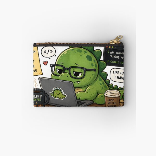 Item preview, Git Commit Sleep Repeat Dinosaur Sticker designed and sold by NexusPixels.