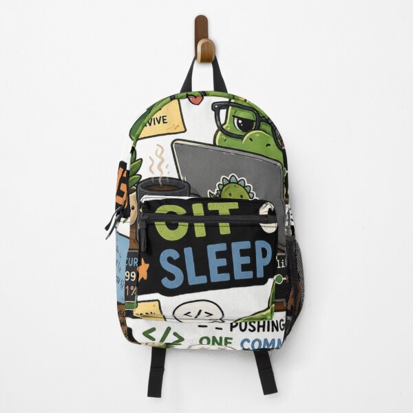 Item preview, Git Commit Sleep Repeat Dinosaur Sticker designed and sold by NexusPixels.