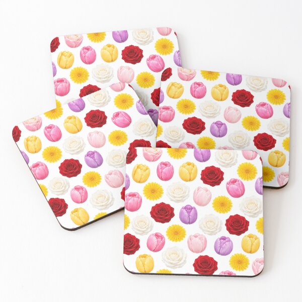 Item preview, Red Rose Pink Tulip Yellow Dandelion Garden Floral Seamless Pattern designed and sold by Seculinator.
