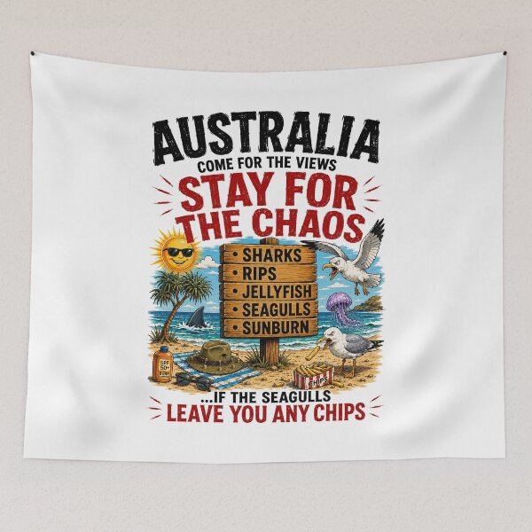 Item preview, Caution: Aussie Wildlife May Be Watching – Funny Australia Gift designed and sold by Holiday-Hunter.