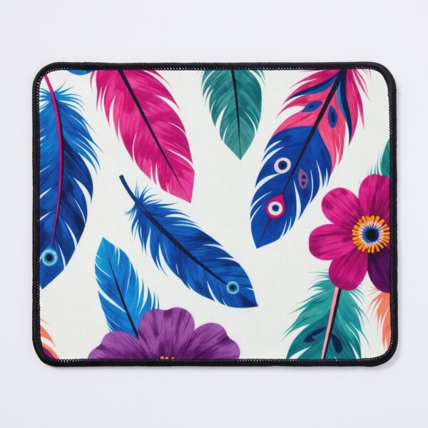 Item preview, Colorful Boho Floral Feather Pattern | Vibrant Retro Botanical Design designed and sold by GalleryPeak.