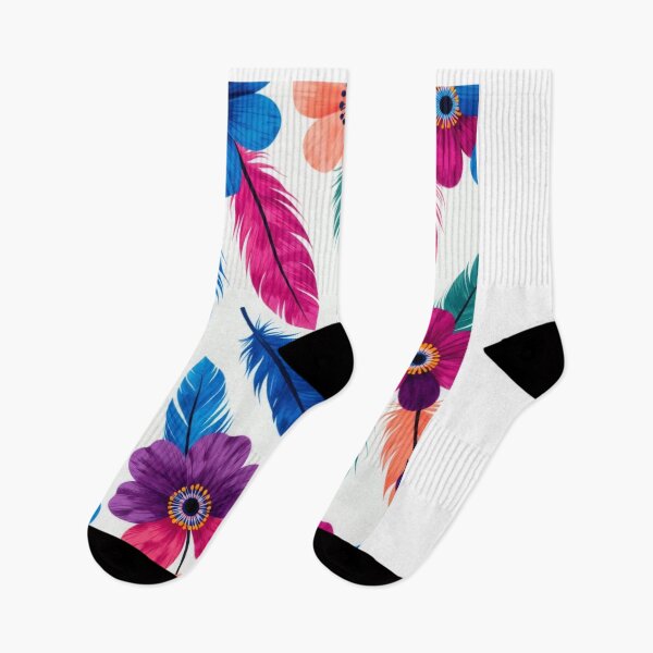 Item preview, Colorful Boho Floral Feather Pattern | Vibrant Retro Botanical Design designed and sold by GalleryPeak.