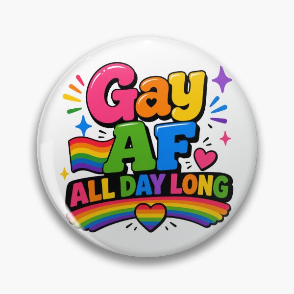 Item preview, Gay AF All Day Long Rainbow Pride LGBTQ+ Design | Funny Queer Pride Retro designed and sold by TheStephanieRome.