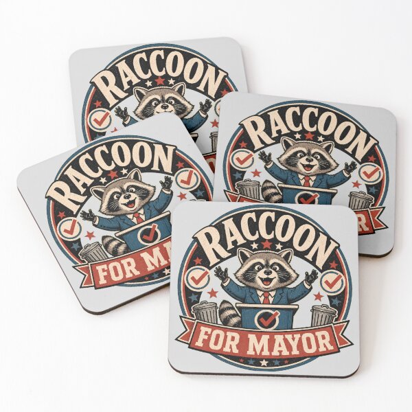Item preview, Raccoon For Mayor Funny Fake Campaign Trash Panda designed and sold by POD DYNASTY.