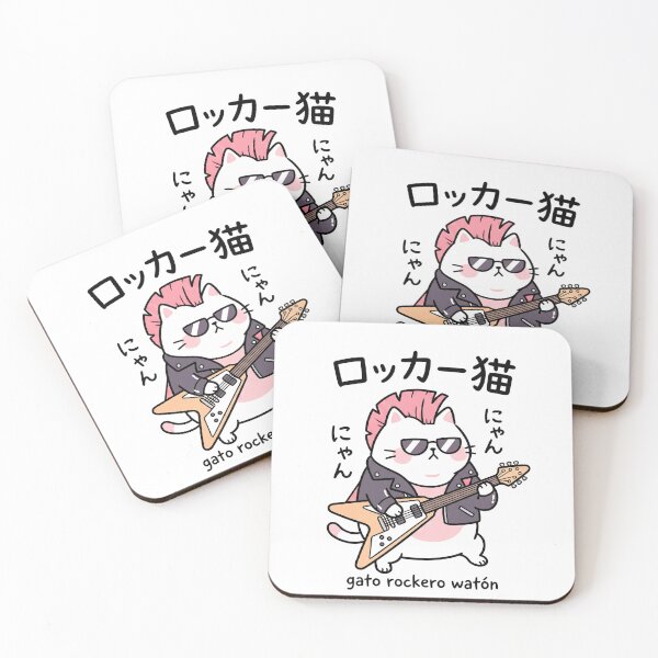Item preview, Gato rockero watón Kawaii Neko designed and sold by CuteKats.