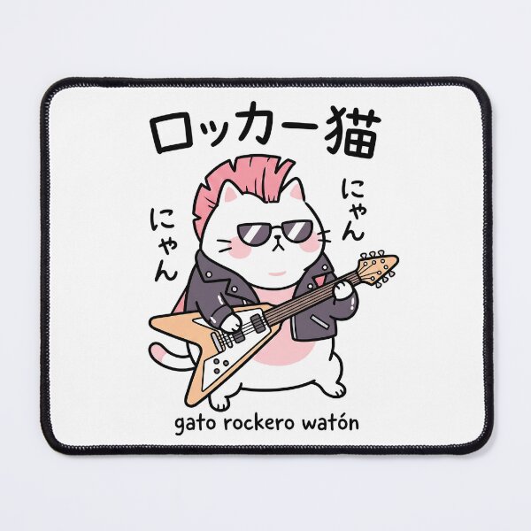 Artikelvorschau, Rockiger Gato mit Kawaii Neko entworfen und verkauft von CuteKats.