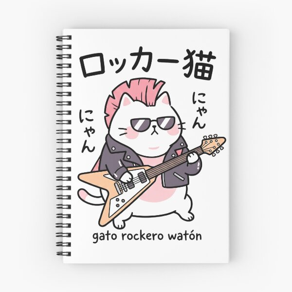 Item preview, Gato rockero watón Kawaii Neko designed and sold by CuteKats.