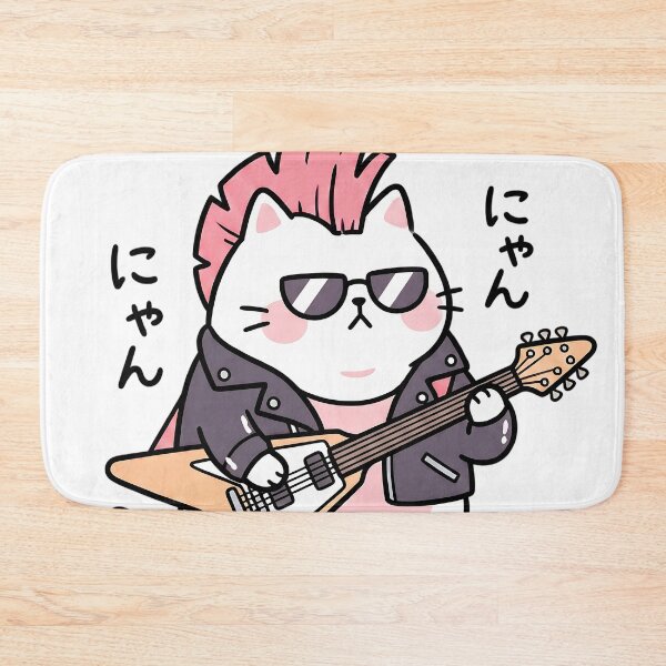 Item preview, Gato rockero watón Kawaii Neko designed and sold by CuteKats.