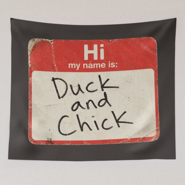 Item preview, Duck and Chick Friends TV Show Fan Art | Joey and Chandler Pet Name Tag Retro designed and sold by TheStephanieRome.