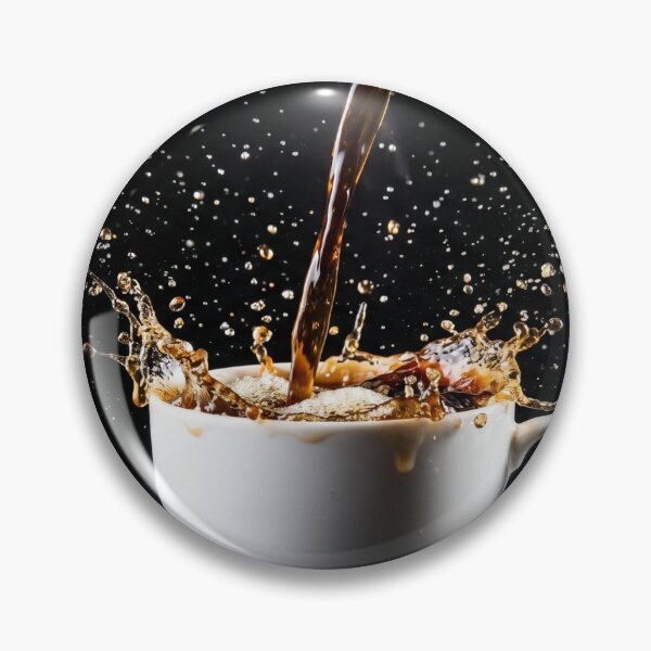 Item preview, Coffee Splash Art Print – High-Speed Pouring Espresso into White Cup designed and sold by marianka91.
