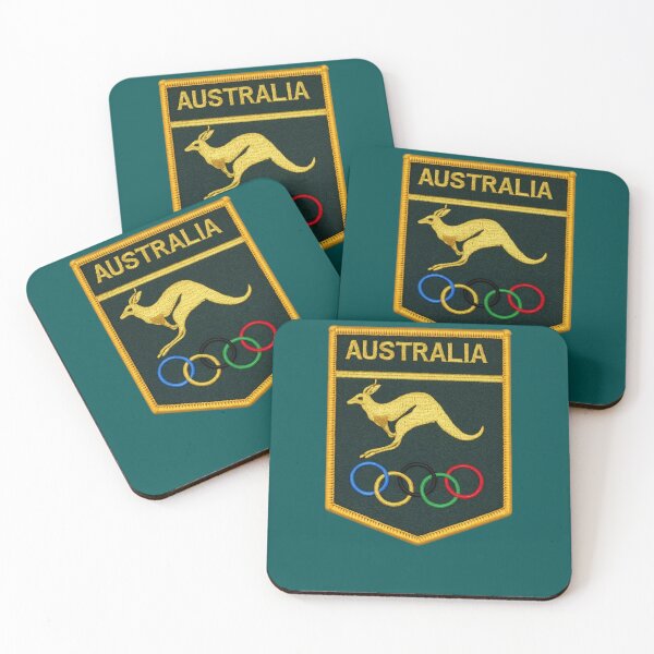 Item preview, Kangaroo badge Australia Olympics 1968 designed and sold by Kangaroo Sun.