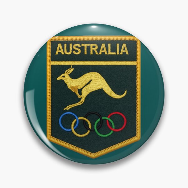 Item preview, Kangaroo badge Australia Olympics 1968 designed and sold by Kangaroo Sun.