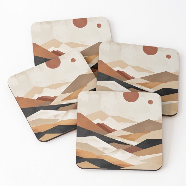 Item preview, Cubist Desert Landscape Geometric Dunes Poster designed and sold by EnmarcArt.