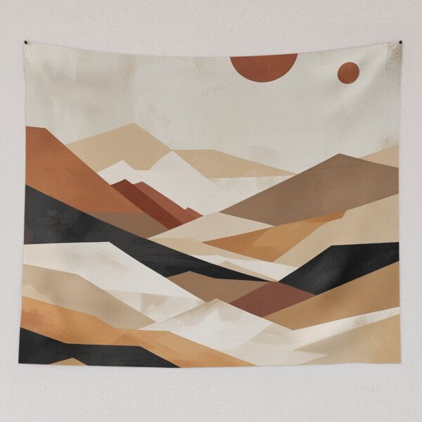 Item preview, Cubist Desert Landscape Geometric Dunes Poster designed and sold by EnmarcArt.