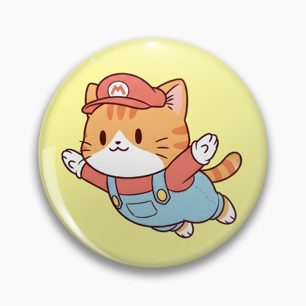 Item preview, Cute Flying Cat in Plumber Outfit designed and sold by CuteKats.