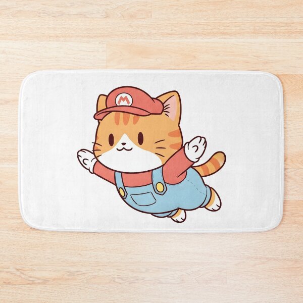 Item preview, Cute Flying Cat in Plumber Outfit designed and sold by CuteKats.