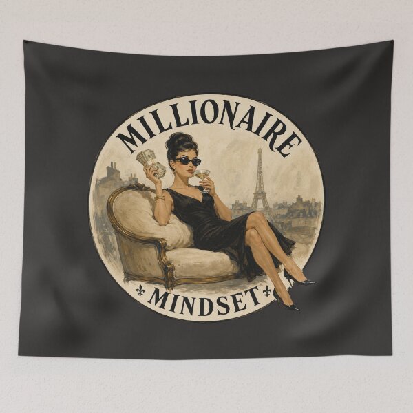 Item preview, Millionaire Mindset Vintage Paris Tee – Luxury Lifestyle Fashion Art designed and sold by TheStephanieRome.
