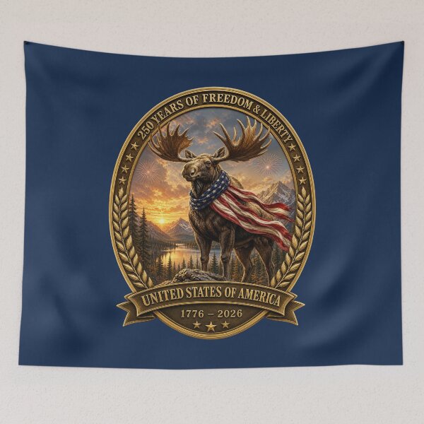 Item preview, Patriotic Moose 250 Years of Freedom designed and sold by FREENATION2026.