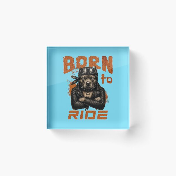 Item preview, Pitbull Biker Design – Born To Ride Funny Motorcycle Pitbull Gift designed and sold by PixelsPaws.