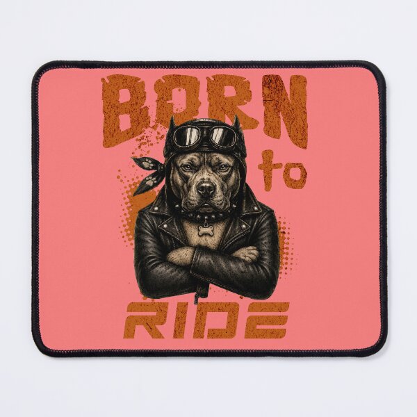 Item preview, Pitbull Biker Design – Born To Ride Funny Motorcycle Pitbull Gift designed and sold by PixelsPaws.