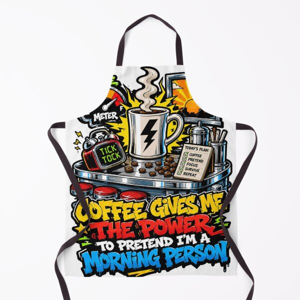 Item preview, COFFEE GIVES ME THE POWER TO PRETEND I'M A MORNING PERSON designed and sold by Squiggle Happy.