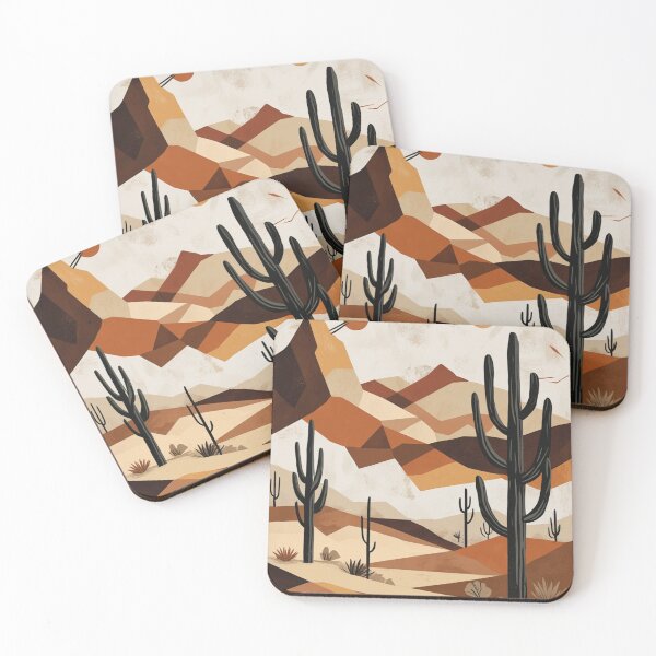 Item preview, Geometric Desert Saguaro Cactus Wall Art designed and sold by EnmarcArt.