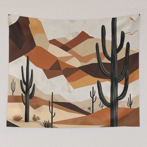 Item preview, Geometric Desert Saguaro Cactus Wall Art designed and sold by EnmarcArt.