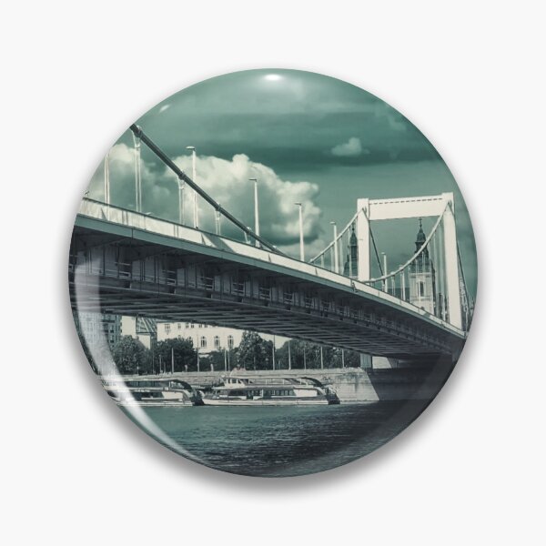 Item preview, Cinematic Budapest Erzsébet Bridge Under Stormy Sky designed and sold by LacArtPhoto.